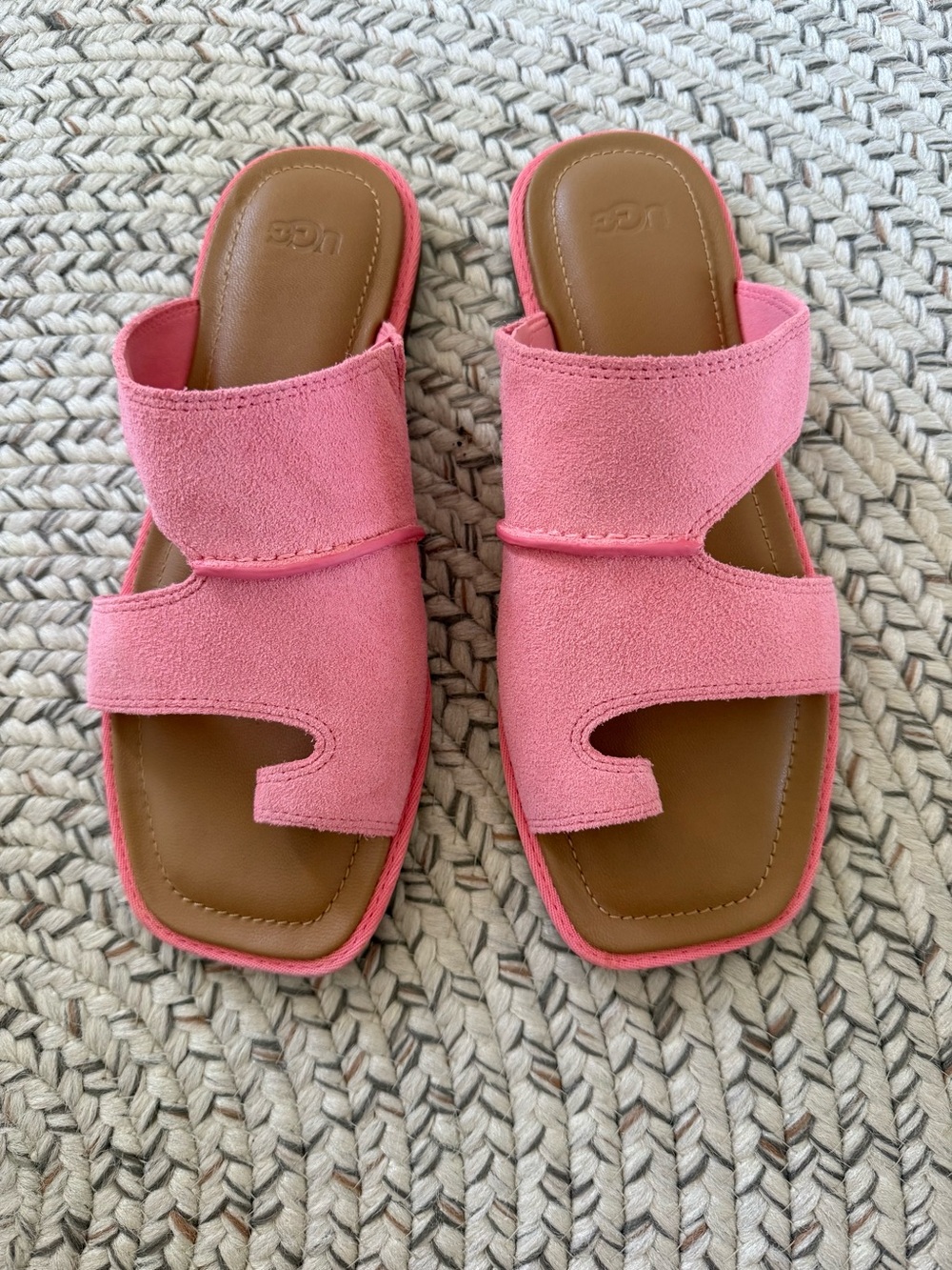 UGG Women’s Matira Tropical Pink Suede Slide Sandals